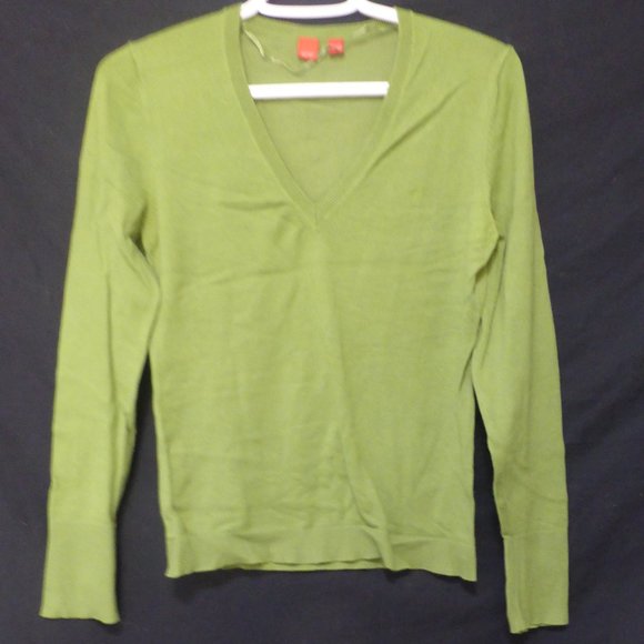 ESPRIT, medium, green V-neck, long sleeve, knit pullover shirt, GUC - Picture 1 of 13